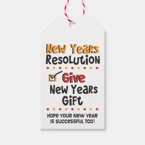 Funny New Years Resolution  New Year Humor Gift Tags