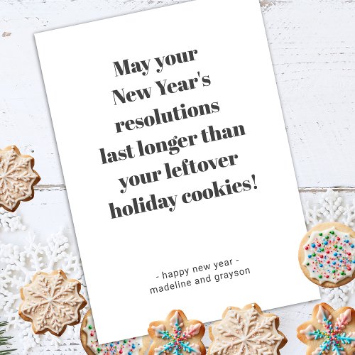 Funny New Years Resolutions  Holiday Card