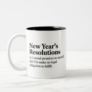 Funny New Year's Resolutions Sarcastic New Year Two-Tone Coffee Mug