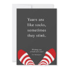 Funny New Years Socks Red Black