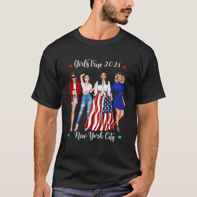 Funny New York City Cool Girls Trip 2021 Womens Va T-Shirt (Front)