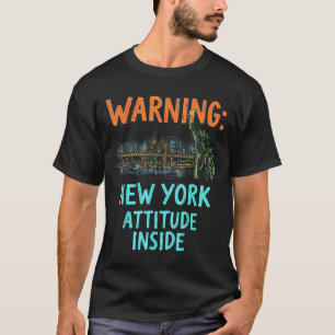 Funny New York City Night Skyline Vintage  T-Shirt