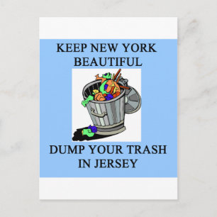 funny new york new jersey joke postcard