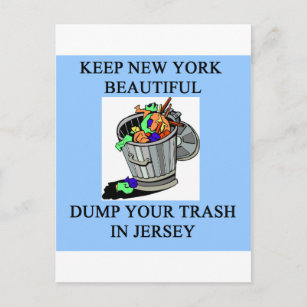 funny new york new jersey joke postcard