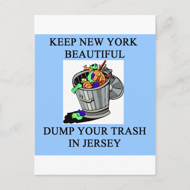 funny new york new jersey joke postcard (Front)
