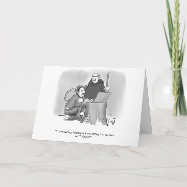 Funny New Yorker Style Blank Greeting Card (Front)