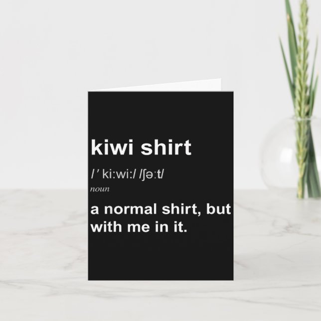 Funny New Zealand For Men Women Kiwi Gift Humour  Card (Front)
