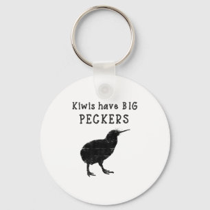 Funny New Zealand Quote Kiwis Have Big Peckers Quo Keychain