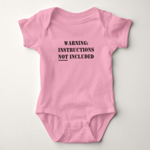 Funny Newborn Clothing Instructions Not Included Baby Bodysuit