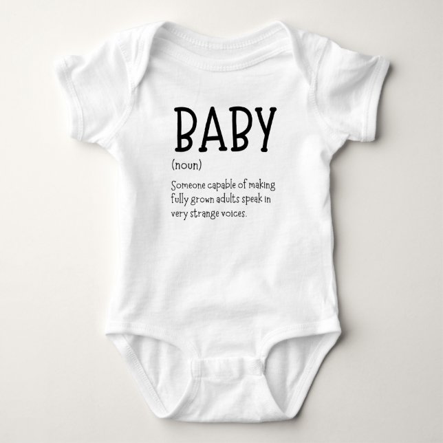Funny Newborn Hilarious Baby Defintion Baby Bodysuit (Front)