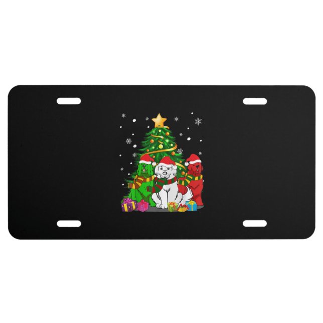 Funny Newfie | Funny Newfoundland Dog Christmas License Plate (Front)
