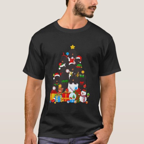Funny Newfoundland Christmas Tree Lights Gift Dog  T_Shirt