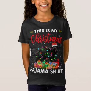 Funny Newfoundland Dog Christmas Lights Puppy Dog T-Shirt