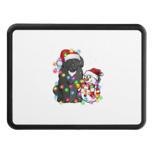 Funny Newfoundland Dog Christmas Tee Snowman Light Hitch Cover