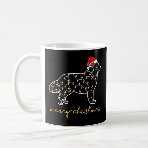 Funny Newfoundland Dog Tree Christmas Lights Xmas  Coffee Mug
