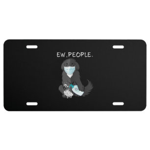 Funny Newfoundland Ew People Dog Lover License Plate