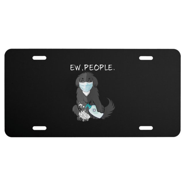 Funny Newfoundland Ew People Dog Lover License Plate (Front)