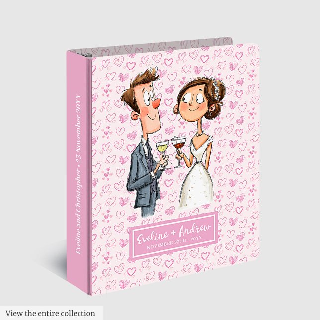 Funny Newlyweds Cartoon Binder  Personalized Weddi (Funny Newlyweds Cartoon Binder  Personalized Wedding Album)