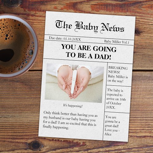 Funny Newspaper Pregnancy Announcement For Husband