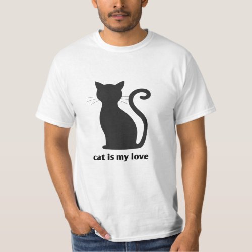 Funny nice cat black T_Shirt