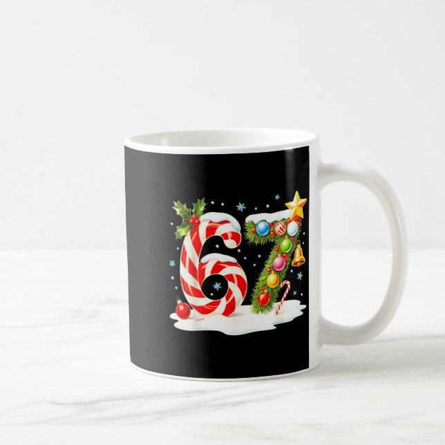 Funny Nice Naughty 6 7 Christmas 67 Meme Xmas Boys Coffee Mug (Right)