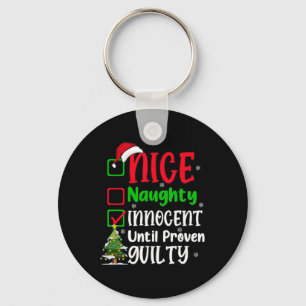 Funny Nice Naughty Innocent Christmas Xmas Adults  Keychain