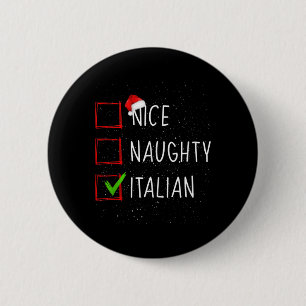 Funny Nice Naughty Italian Cute Christmas Pajama Button