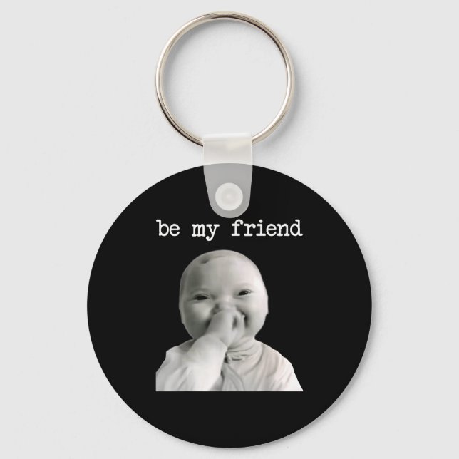 Funny Niche Baby Gen Z Meme Ai Viral Giggling Ai L Keychain (Front)