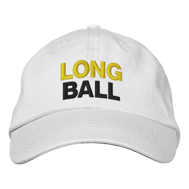 Funny Nickname Novelty Mens Golf LONG BALL Embroidered Baseball Cap (Front)