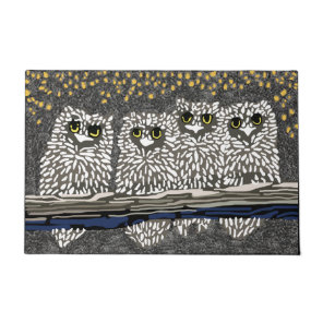 Funny Night Owl Doormat, Owl Lover Mat, Owl Birds Doormat