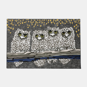 Funny Night Owl Doormat, Owl Lover Mat, Owl Birds Doormat