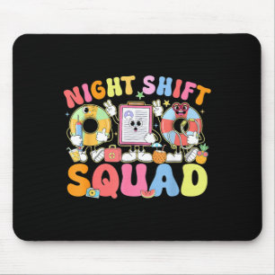 Funny Night Shift Squad Summer Vibes ER Nurse Team Mouse Pad