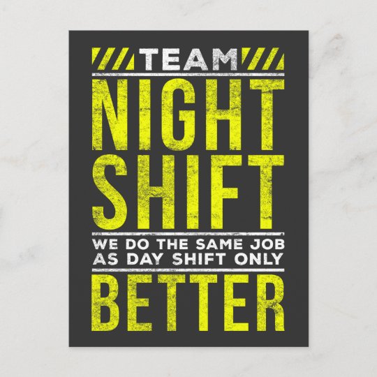 Funny Night Shift Worker Humor Postcard | Zazzle.com