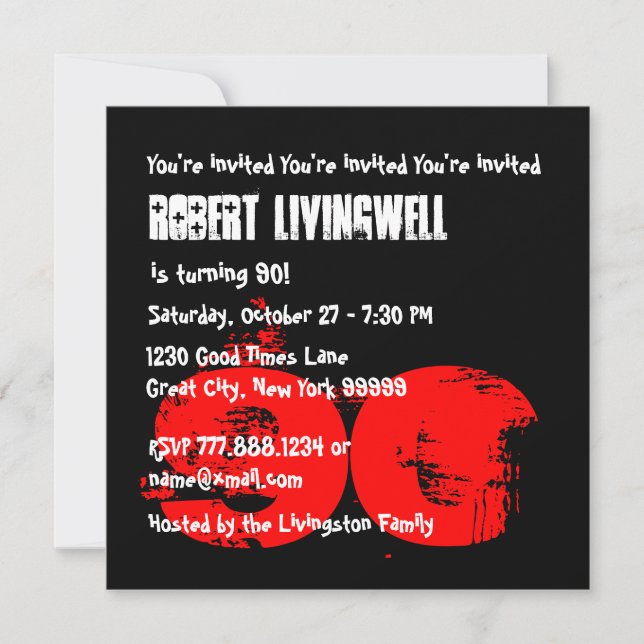 Funny Ninety Year Old 90th Birthday Template A01G (Front)