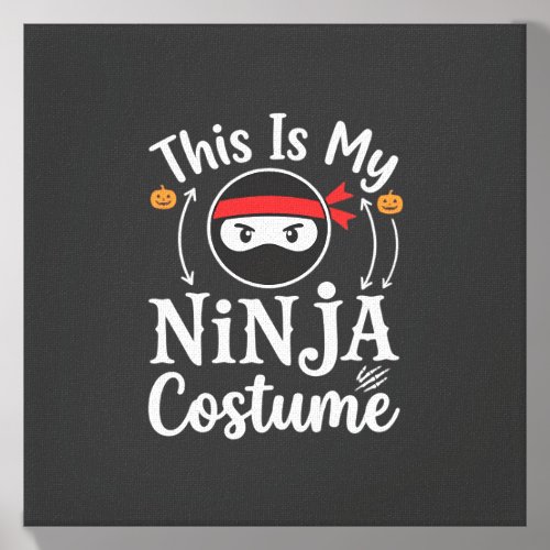 Funny Ninja Costume Halloween Design_1 Canvas Photo Tile