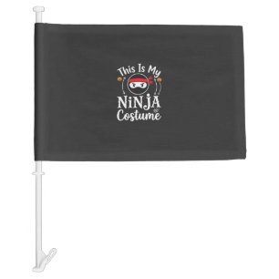 Funny Ninja Costume Halloween Design_1 Car Flag