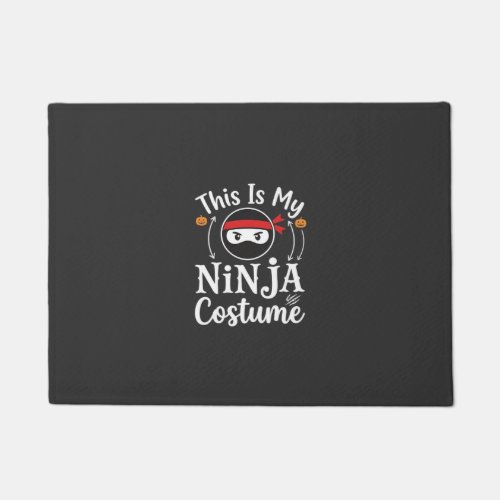 Funny Ninja Costume Halloween Design_1 Doormat