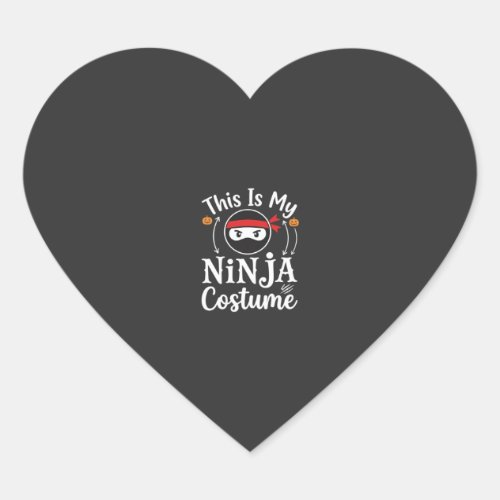 Funny Ninja Costume Halloween Design_1 Heart Sticker