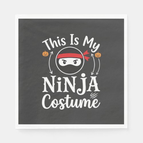 Funny Ninja Costume Halloween Design_1 Napkins
