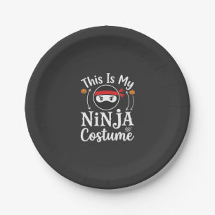 Funny Ninja Costume Halloween Design_1 Paper Plates