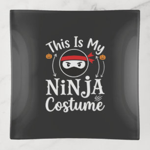 Funny Ninja Costume Halloween Design_1 Trinket Tray