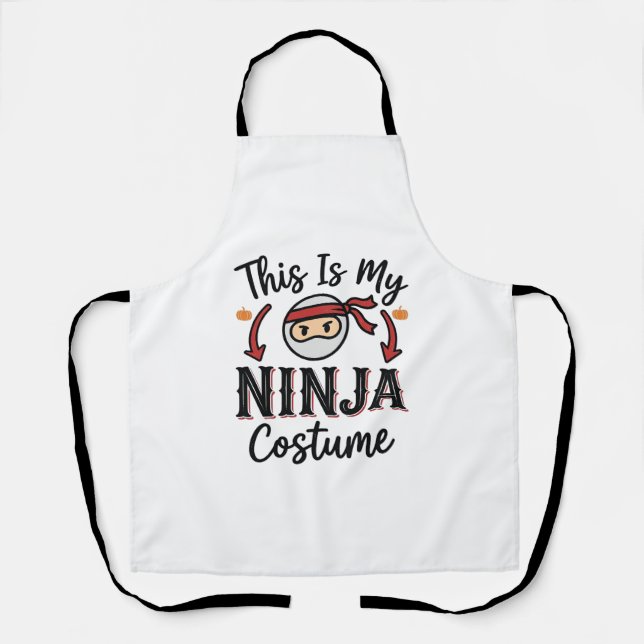 Funny Ninja Costume Halloween Vector Design_1 Apron (Front)