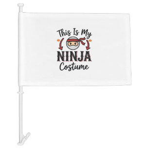 Funny Ninja Costume Halloween Vector Design_1 Car Flag