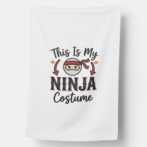 Funny Ninja Costume Halloween Vector Design_1 House Flag