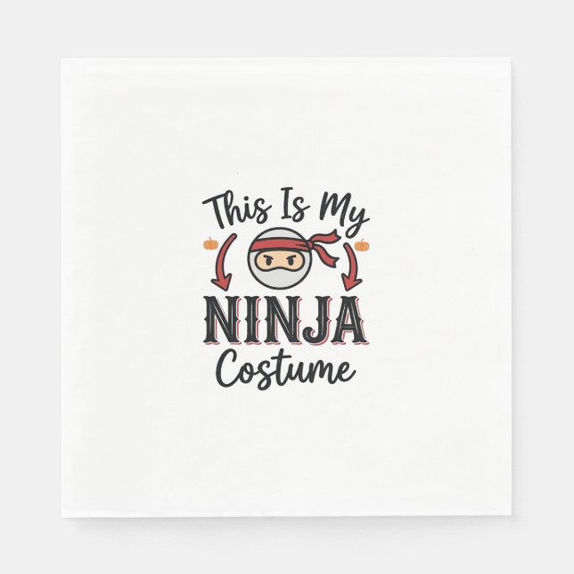 Funny Ninja Costume Halloween Vector Design_1 Napkins (Front)