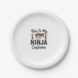 Funny Ninja Costume Halloween Vector Design_1 Paper Plates