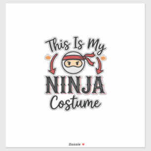 Funny Ninja Costume Halloween Vector Design_1 Sticker