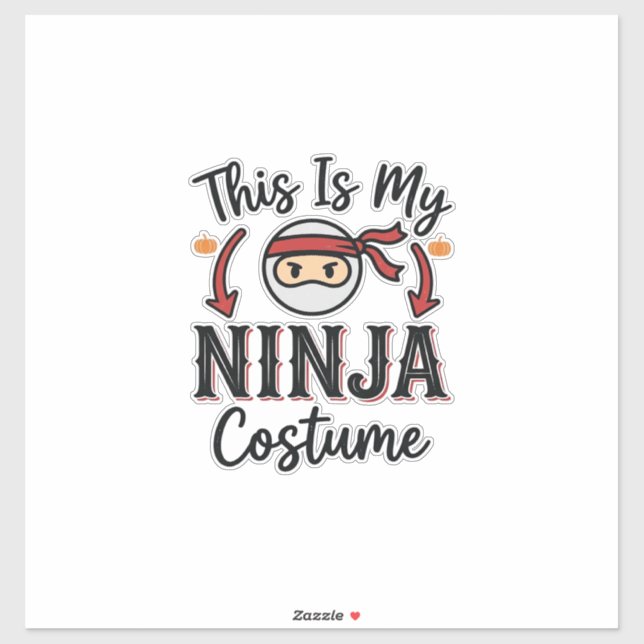 Funny Ninja Costume Halloween Vector Design_1 Sticker (Sheet)