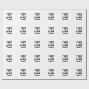 Funny Ninja Costume Halloween Vector Design_1 Wrapping Paper