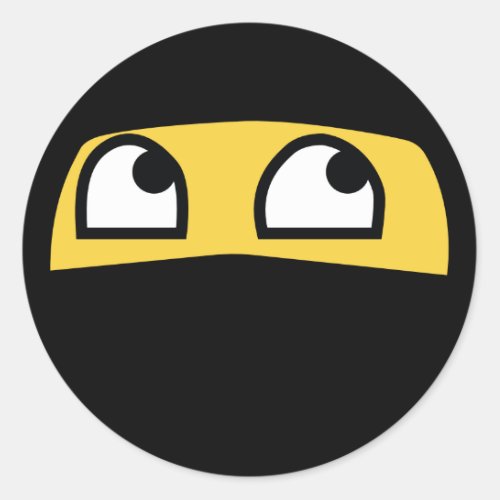 funny ninja emoji classic round sticker